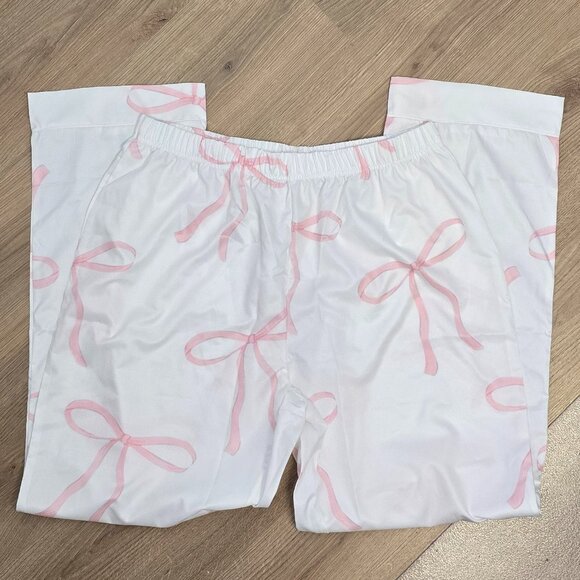 NEW Ladies Satin 2 Piece Bow Pajamas - Size XL - Picture 7 of 7